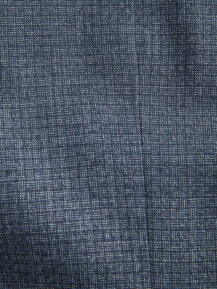 Синій - стандартний крий Trimmed Textured піджачний костюм куртка - Image 6 of 9