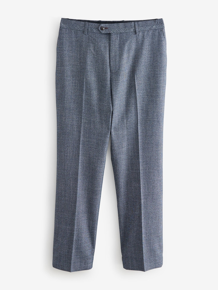 Bleu - Pantalon de costume texturé à bordures Coupe classique - Image 1 de 9