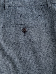 Bleu - Pantalon de costume texturé à bordures Coupe classique - Image 4 de 9