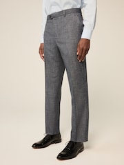Bleu - Pantalon de costume texturé à bordures Coupe classique - Image 5 de 9
