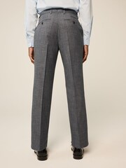 Bleu - Pantalon de costume texturé à bordures Coupe classique - Image 9 de 9