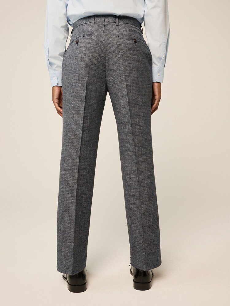 Bleu - Pantalon de costume texturé à bordures Coupe classique - Image 9 de 9