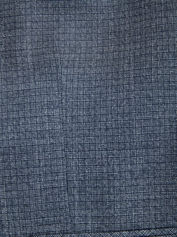 Bleu - Coupe classique Gilet texturé à bordures pour costumes - Image 2 of 4