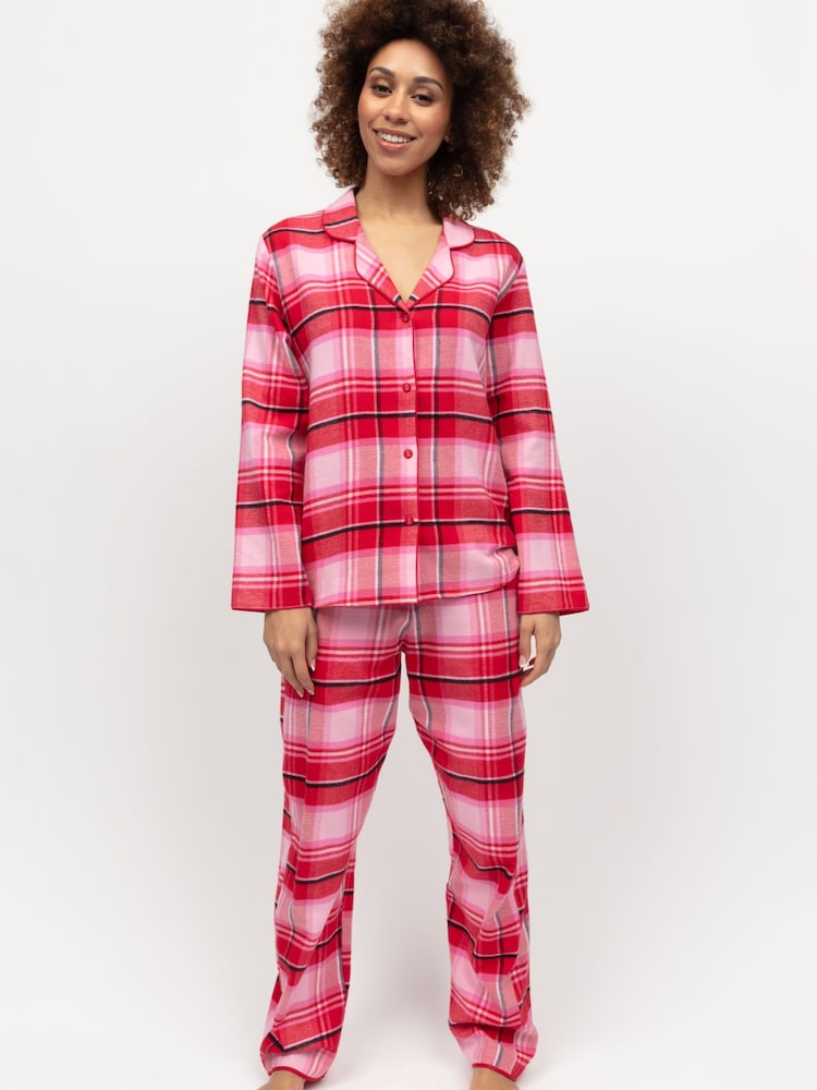 Cyberjammies Red Long Sleeved Check 100% Cotton Pyjamas Set - Image 2 of 4