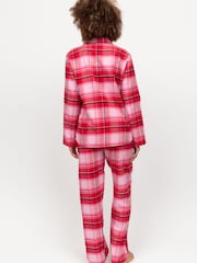 Cyberjammies Red Long Sleeved Check 100% Cotton Pyjamas Set - Image 3 of 4