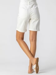 Roman White Turned Hem Denim Shorts - Image 2 of 4