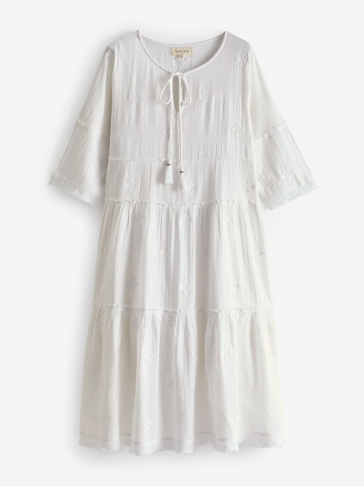 Aspiga White Embroidered Willow Dress - Image 5 of 5