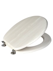 Showerdrape White Oak Oxford Wooden Toilet Seat - Image 1 of 2