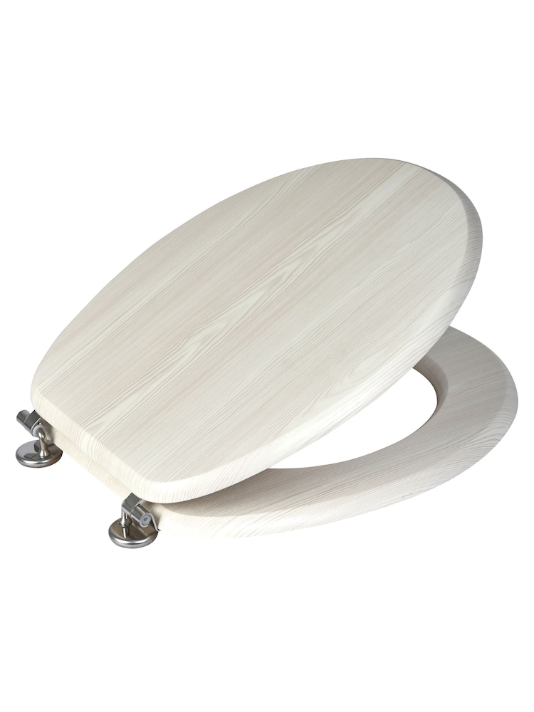 Showerdrape White Oak Oxford Wooden Toilet Seat - Image 1 of 2