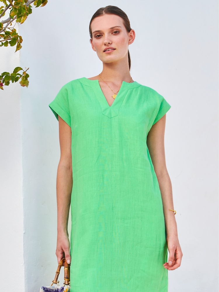 Aspiga Green 100% Linen Dori Dress - Image 1 of 5