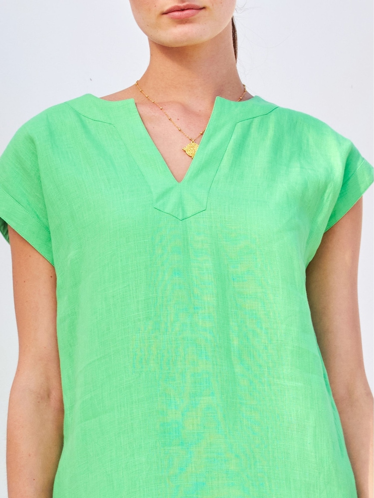 Aspiga Green 100% Linen Dori Dress - Image 2 of 5