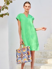 Aspiga Green 100% Linen Dori Dress - Image 4 of 5