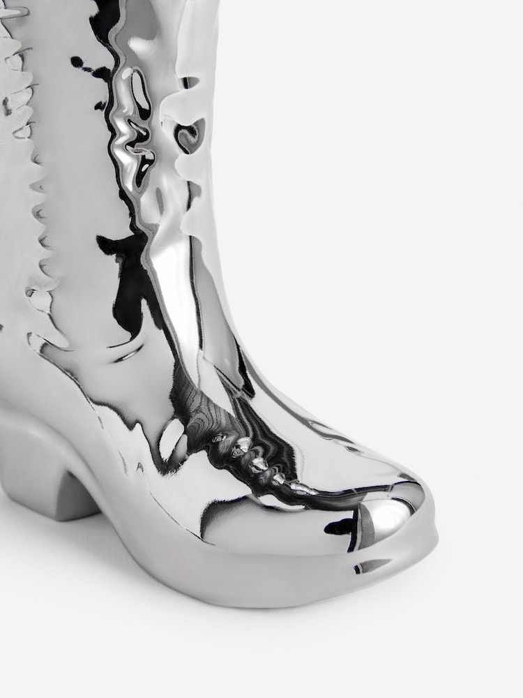 Silver Mini Cowboy Boots Ornament - Image 5 of 5