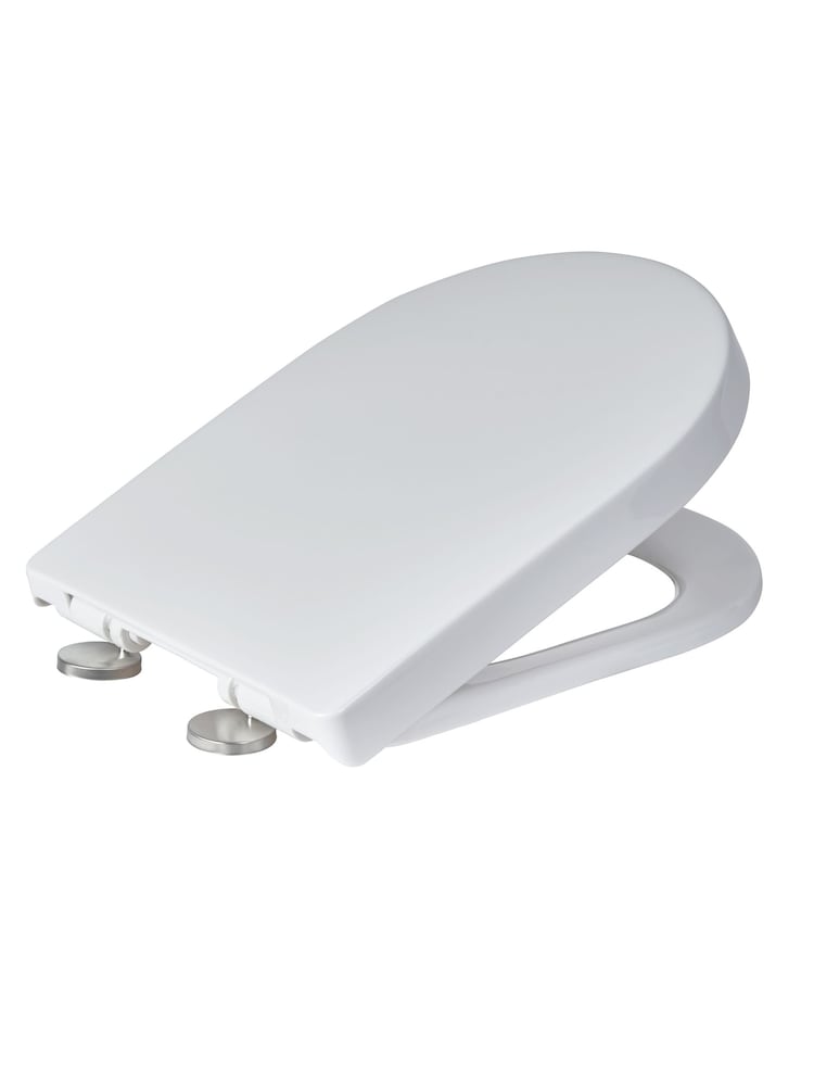 Showerdrape White D-Shape Soft Close Two Button Release Detroit Toilet Seat - Image 1 of 2