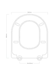 Showerdrape White D-Shape Soft Close Two Button Release Detroit Toilet Seat - Image 2 of 2