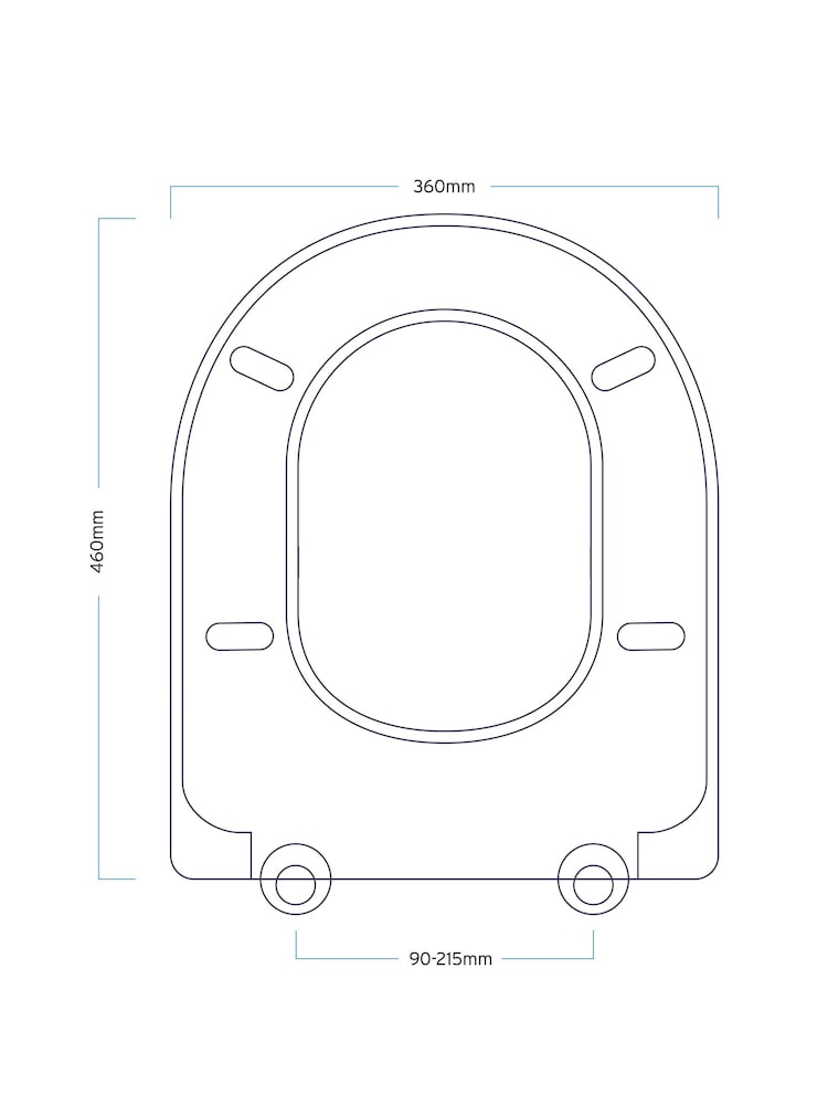 Showerdrape White D-Shape Soft Close Two Button Release Detroit Toilet Seat - Image 2 of 2