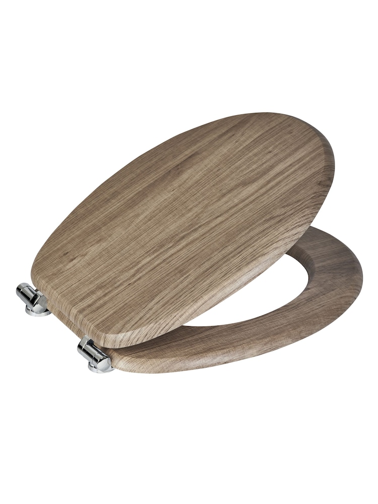 Showerdrape Rust Oak Norfolk Soft Close Wooden Toilet Seat - Image 1 of 2