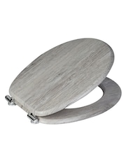 Showerdrape Grey Oak Norfolk Soft Close Wooden Toilet Seat - Image 1 of 2
