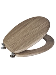 Showerdrape Rust Oak Oxford Wooden Toilet Seat - Image 1 of 2
