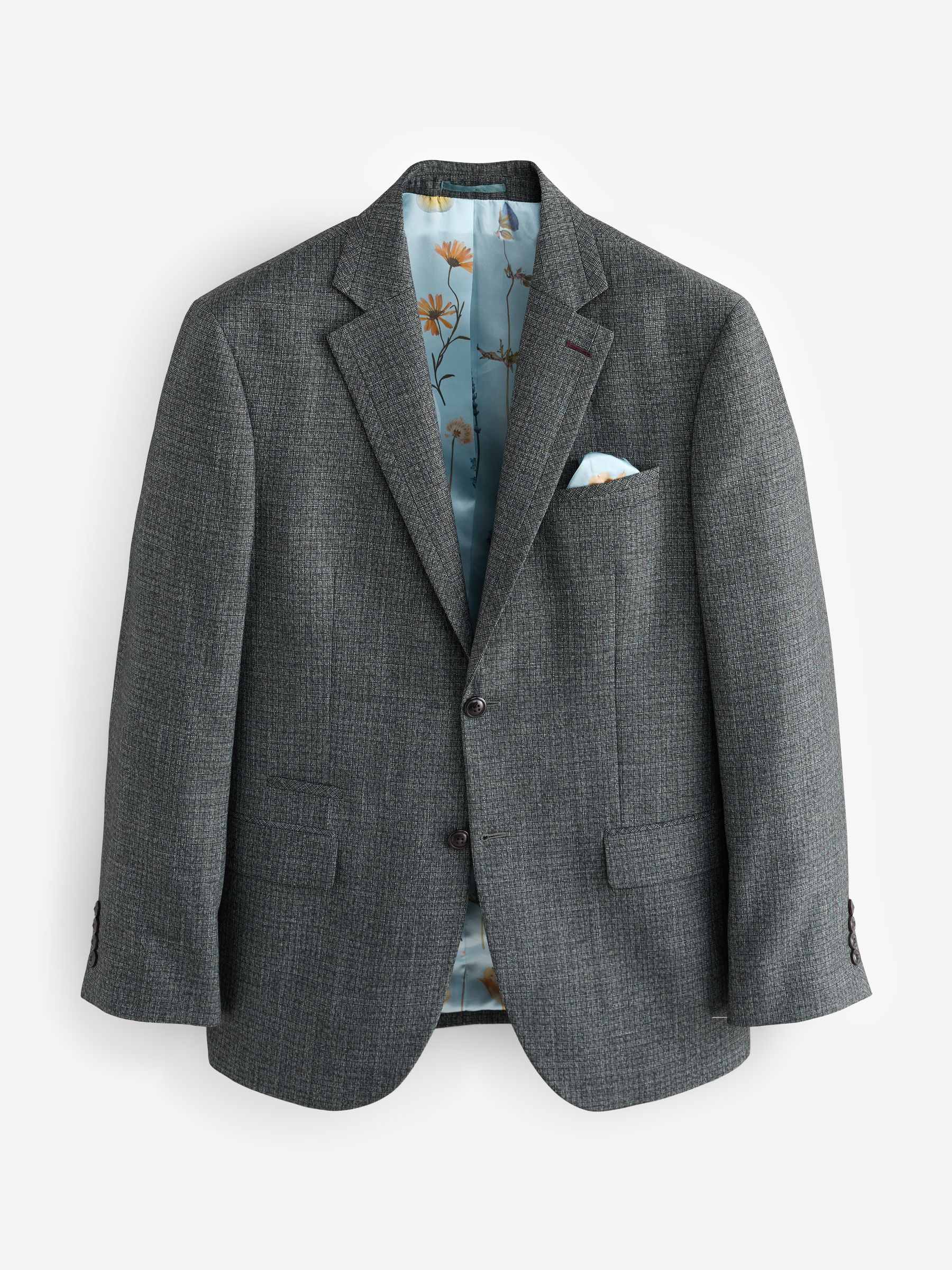 激安通販サイト 人気 Charcoal Buy Grey Jacket Suit Textured Trimmed Fit Regular ジャケット・アウター