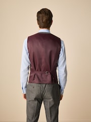 Gris de charbon de bois - Coupe classique Gilet texturé à bordures pour costumes - Image 3 de 4