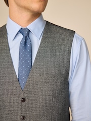 Gris de charbon de bois - Coupe classique Gilet texturé à bordures pour costumes - Image 4 de 4