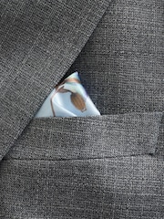 Grey Regular Fit Trimmed Textured Suit Jacket - Image 10 of 10