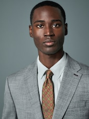 Grey Regular Fit Trimmed Textured Suit Jacket - Image 4 of 10