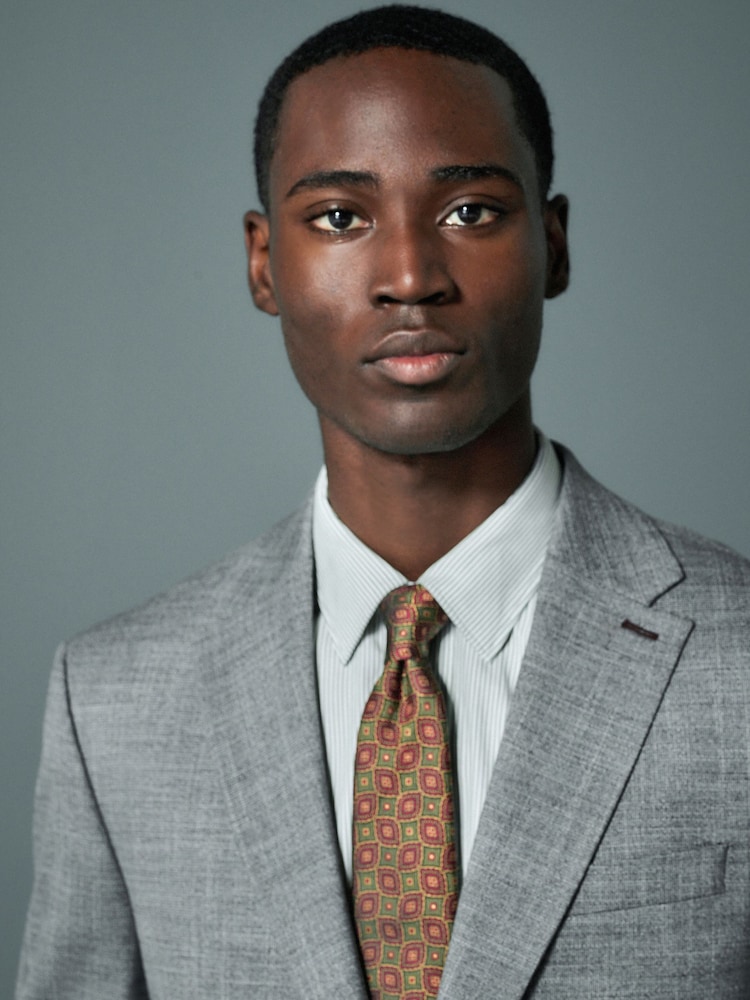 Grey Regular Fit Trimmed Textured Suit Jacket - Image 4 of 10