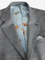 Grey Regular Fit Trimmed Textured Suit Jacket - Image 7 of 10