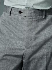 Grey Regular Fit Trimmed Textured Suit Trousers - Image 4 of 8