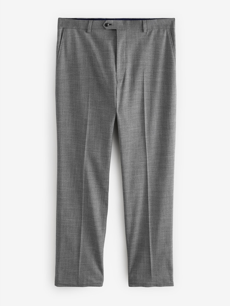 Gris - Pantalon de costume texturé à coupe régulière et à bordures - Image 6 of 8