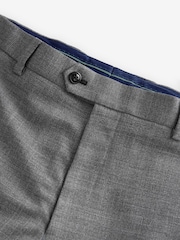 Grey Regular Fit Trimmed Textured Suit Trousers - Image 7 of 8