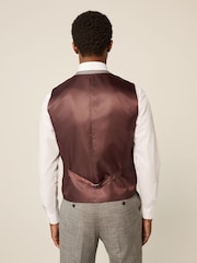 Gris - Coupe classique Gilet texturé à bordures pour costumes - Image 3 de 8