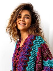 Roman Purple Print Boho Cape Cardigan - Image 4 of 4