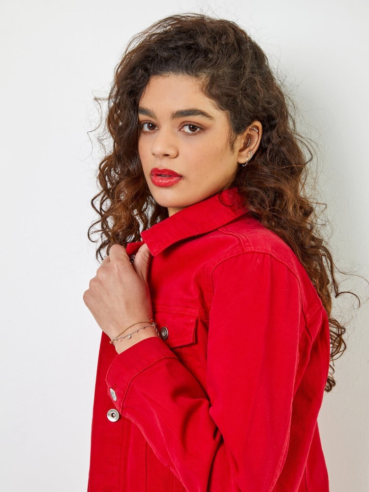 Roman Red Denim Jacket - Image 5 of 5 Roman Red Denim Jacket - Image 5 of 5