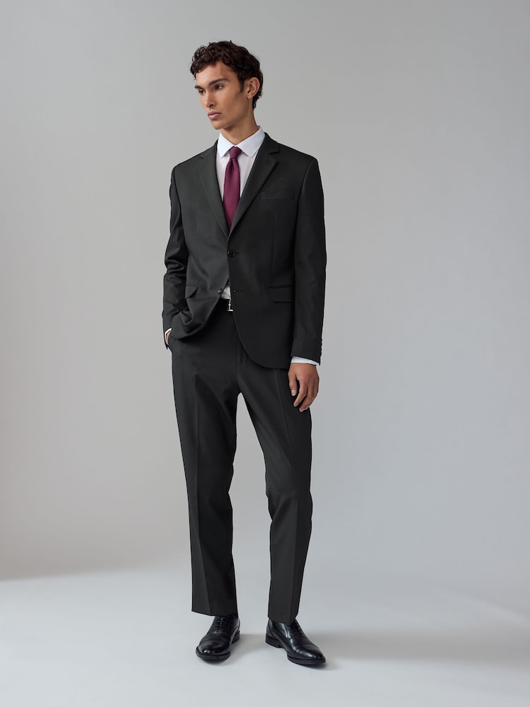 Noir - Veste de costume slim rayée - Image 2 of 10