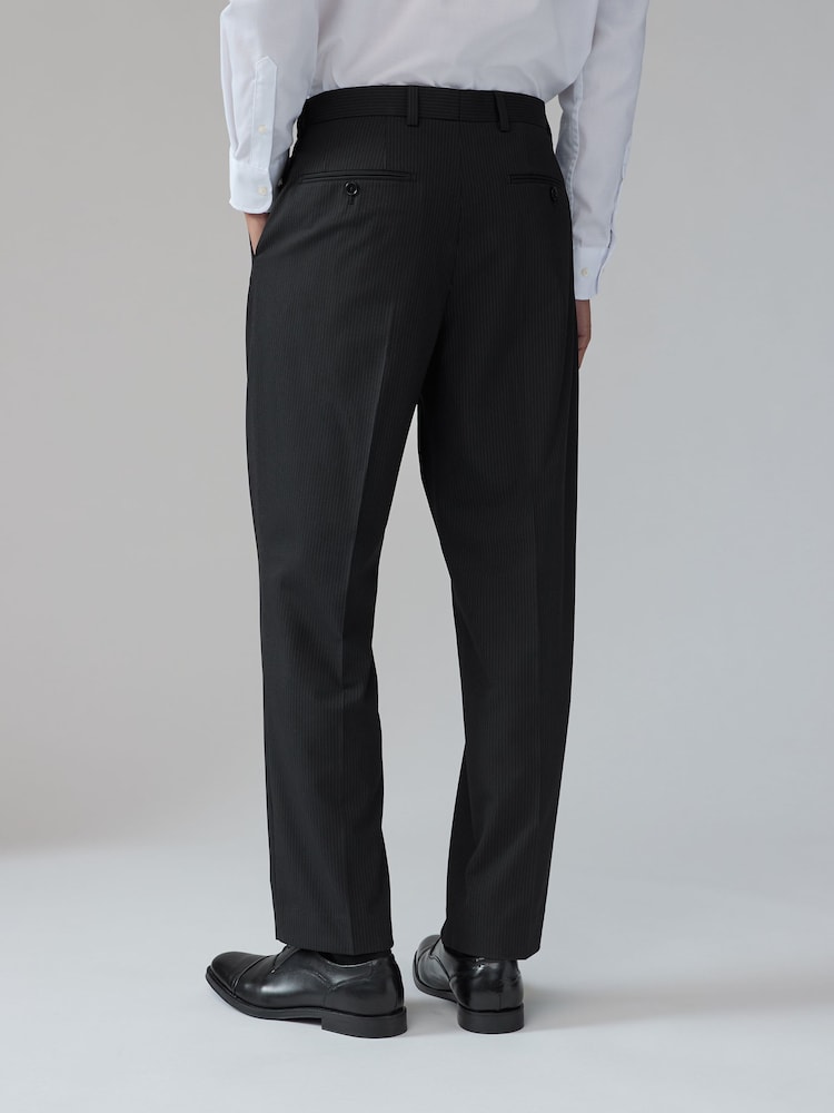 Black Straight Fit Stripe Suit Trousers - Image 2 of 9
