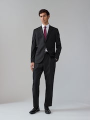 Black Straight Fit Stripe Suit Trousers - Image 5 of 9