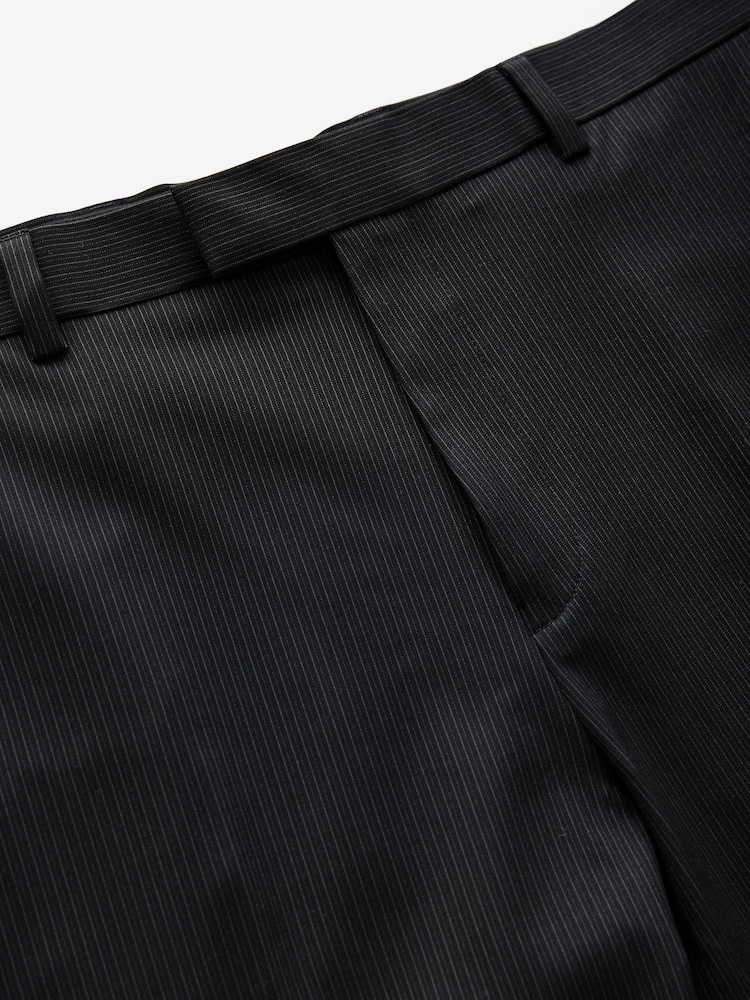 Noir - Straight Fit Rayure Pantalon de costume - Image 7 of 9
