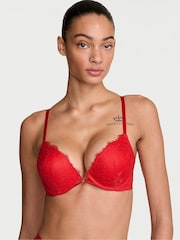 Victoria's Secret Kiss Red Add 2 Cups Push Up Bombshell Lace Bra - Image 2 of 3
