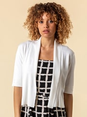 Roman Cream Button Detail Collared Shrug - Image 1 of 4