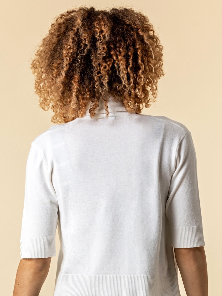 Roman Cream Button Detail Collared Shrug - Image 2 of 4