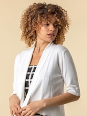 Roman Cream Button Detail Collared Shrug - Image 3 of 4
