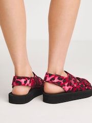 Simply Be Pink Touch and Close Three Strap Active Sandals in Wide Fit - Image 2 of 4