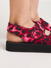 Simply Be Pink Touch and Close Three Strap Active Sandals in Wide Fit - Image 4 of 4