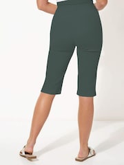 Roman Dark Green Knee Length Stretch Shorts - Image 2 of 3