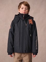 Superdry Black Fleece Lined Ripstop Coat - Image 1 of 14