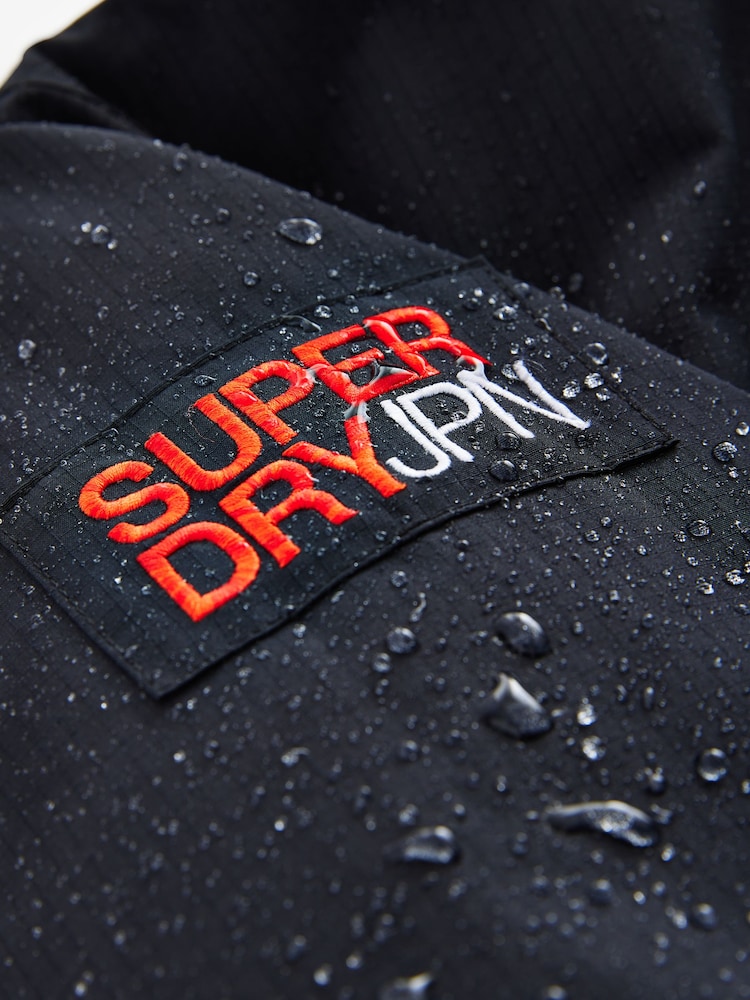Superdry Black Fleece Lined Ripstop Coat - Image 14 of 14