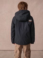 Superdry Black Fleece Lined Ripstop Coat - Image 2 of 14
